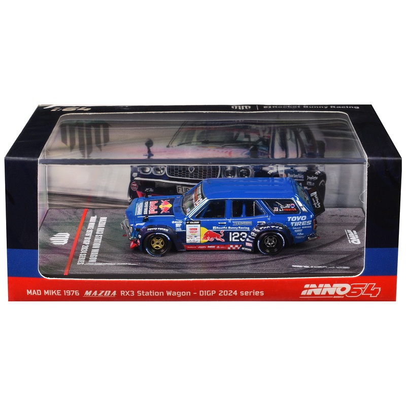 1976 Mazda RX3 Station Wagon RHD (Right Hand Drive) #12 “Mad” Mike Whiddett “D1 Grand Prix” (2024) 1/64 Diecast Model Car by Inno Models