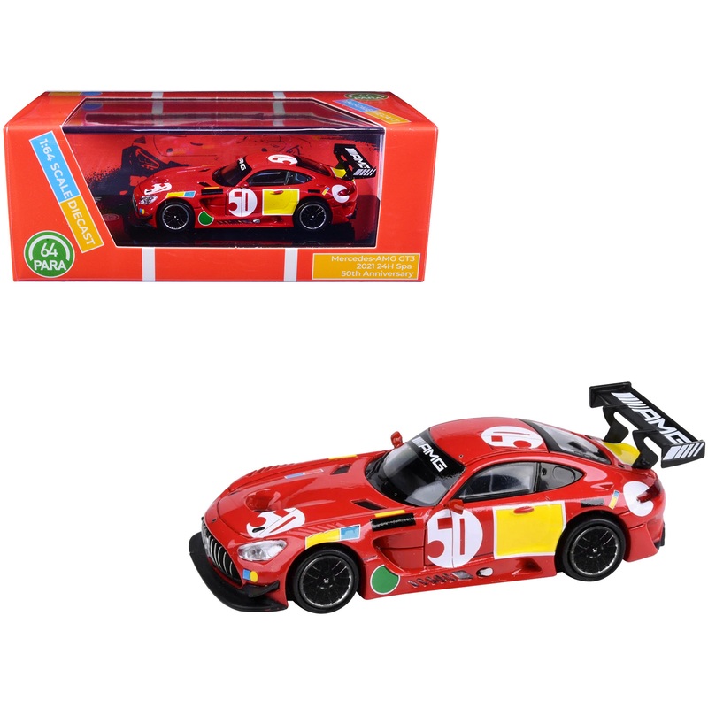 2021 Mercedes-AMG GT3 “24 Hours of Spa 50th Anniversary” Livery 1/64 Diecast Model Car by Paragon Models
