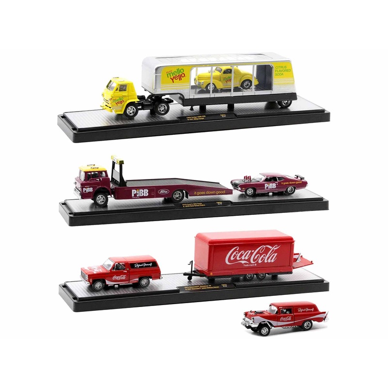 Auto Haulers “Coca-Cola” Set of 3 pieces Release 23 Limited Edition 1/64 Diecast Model Cars by M2 Machines