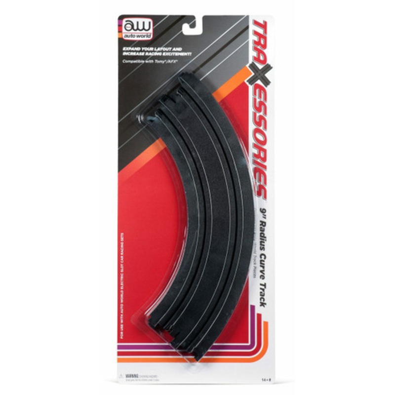 Auto World 00173 HO Scale 9″ Slot Car Radius Curve Track (2 Pack)