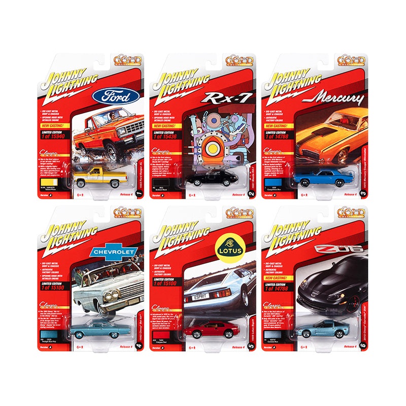 “Classic Gold Collection” 2021 Set A of 6 Cars Release 4 1/64 Diecast Model Cars by Johnny Lightning