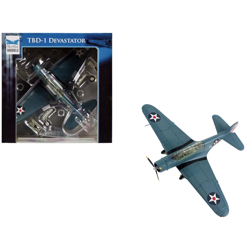 Douglas TBD-1 Devastator Bomber Aircraft “Lt. Cdr. James Brett VT-2 USS Lexington” (1942) United States Navy “SkyMax Models” Series 1/72 Diecast Model by Hobby Master