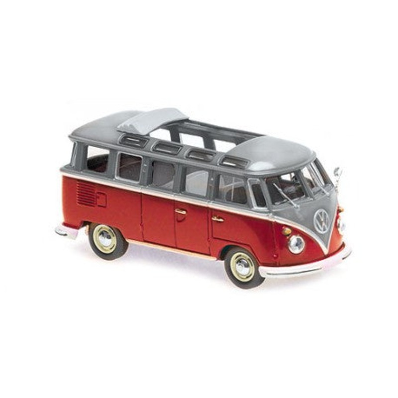 Minichamps – 1/43 Volkswagen T1 Samba Bus 1963 Grey/Red