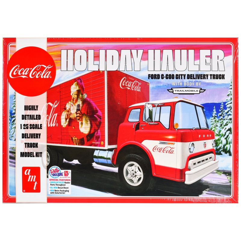 Skill 3 Model Kit Ford C-600 City Delivery Truck “Holiday Hauler – Coca-Cola” 1/25 Scale Model by AMT