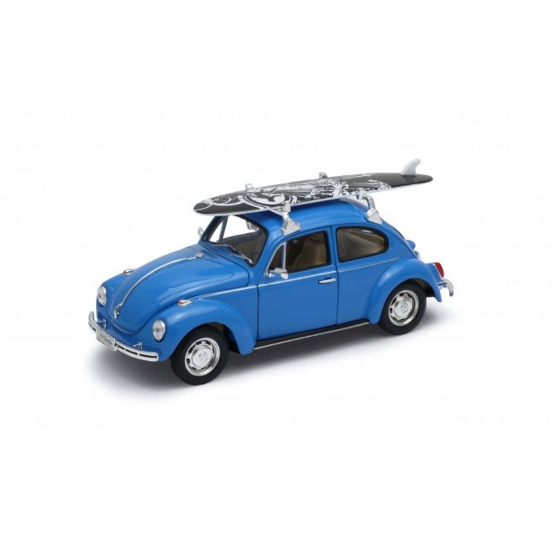 Welly – 1/24 Volkswagen Beetle Hard Top W/Surfboard (Blue)