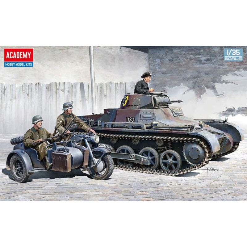Academy – 1/35 Panzer I Ausf B & Motorcycle