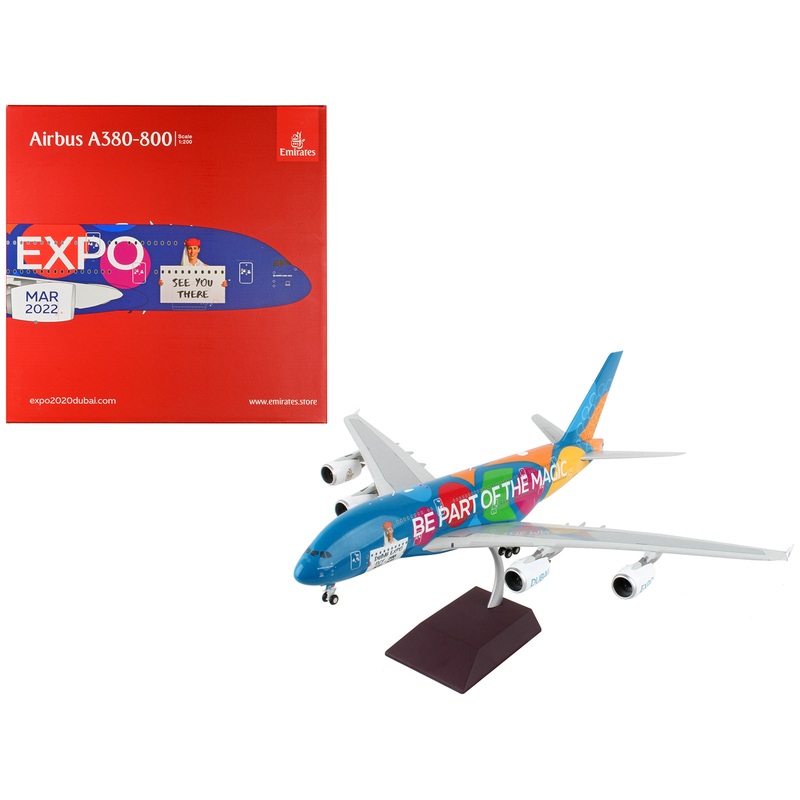 Airbus A380-800 Commercial Aircraft “Emirates Airlines – Dubai Expo” “Gemini 200” Series 1/200 Diecast Model Airplane by GeminiJets