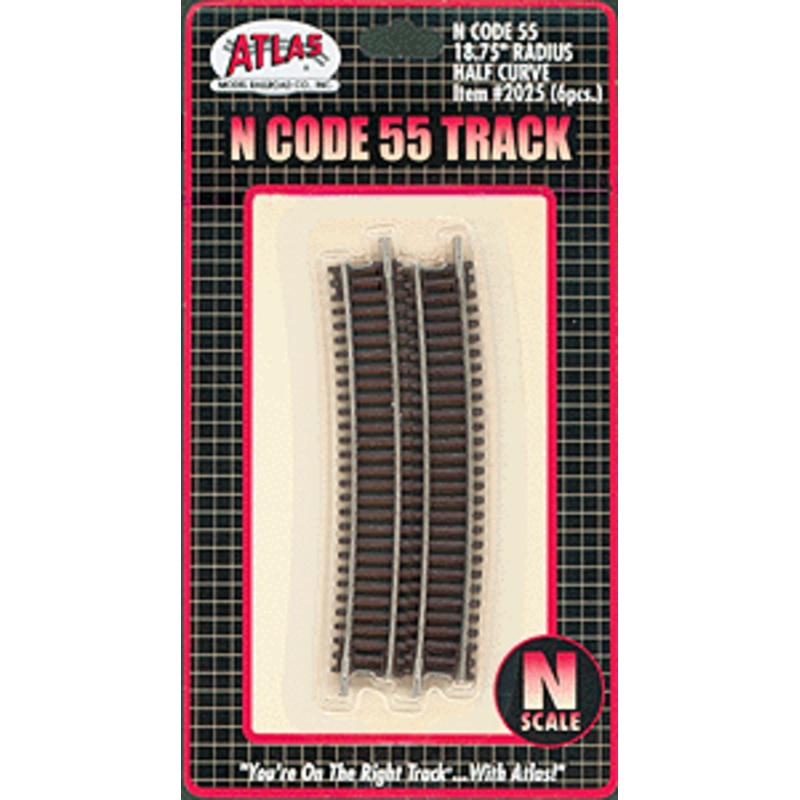 Atlas 2025 N, Code 55, 18.75″ Radius Half Curve, 6 pcs