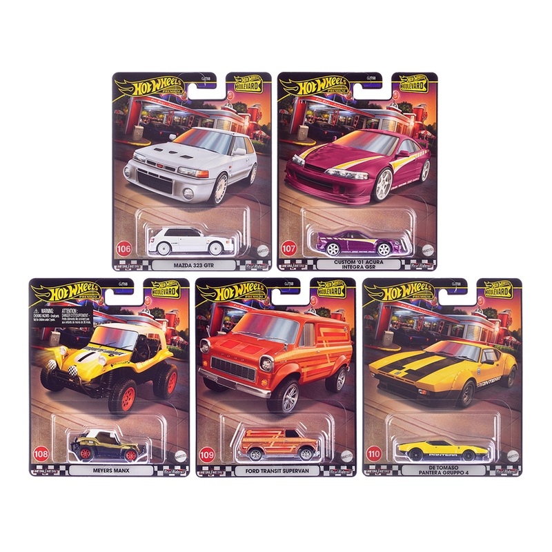“Boulevard 106-110” 5 piece Set “Premium” 2024 Series Diecast Model Cars by Hot Wheels
