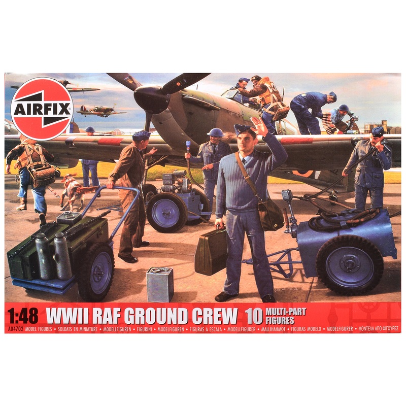 Level 1 Model Kit WWII RAF Ground Crew Figure and Accessory Set 1/48 Plastic Model Kit by Airfix