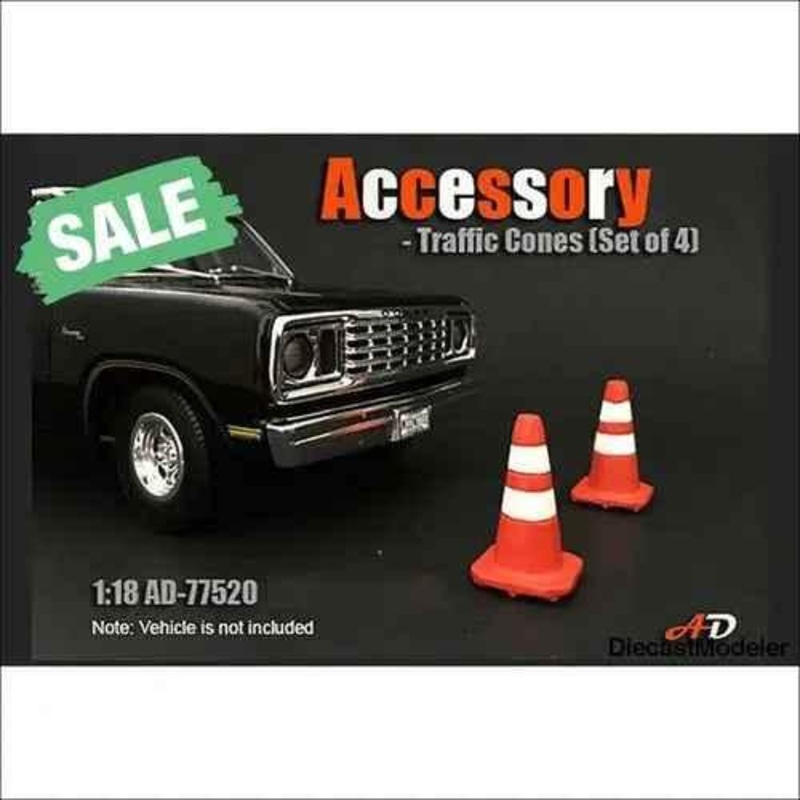 Traffic Cones ( scale, Orange/White) 1:18