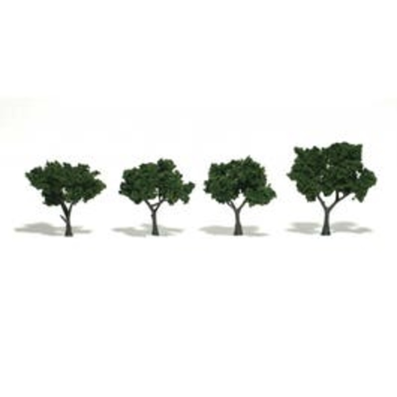 Woodland Scenics TR1504 4 Deciduous Trees (Medium Green)