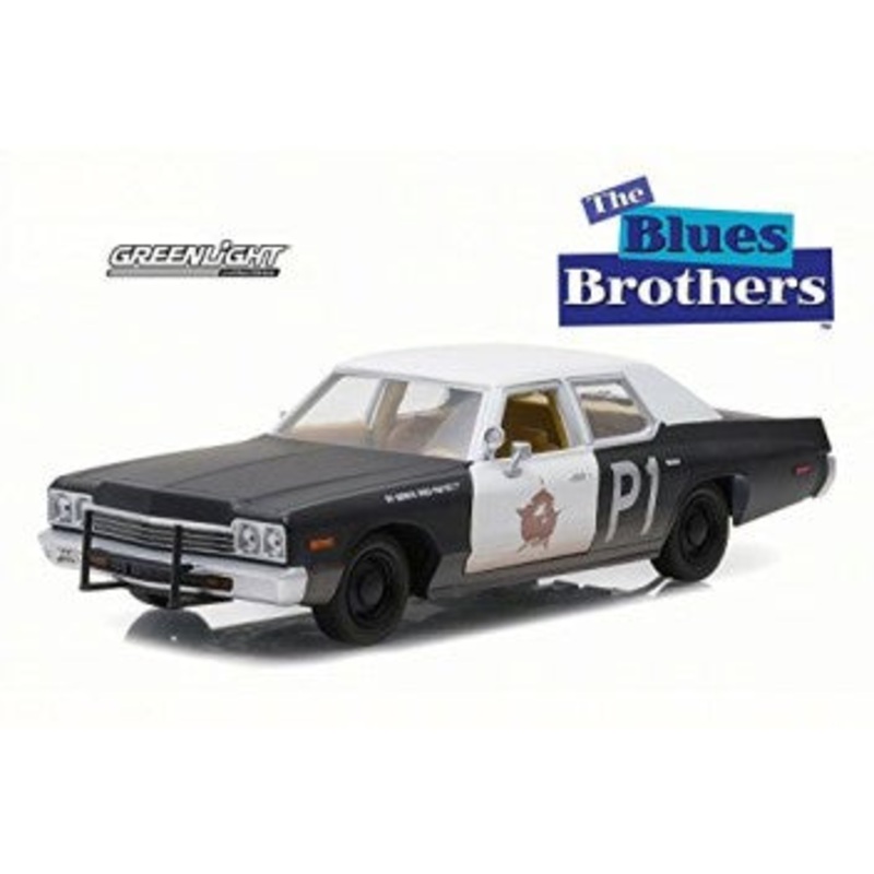 Greenlight – 1/24 Dodge Monaco “Bluesmobile” 1974 (Blues Brothers 1980) (Black & White)