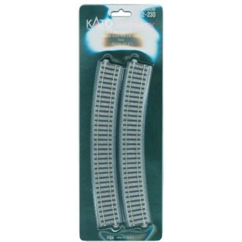 Kato 2-230 HO Scale 670mm 26-3/8″ Radius Curve 22.5-Degree (4)