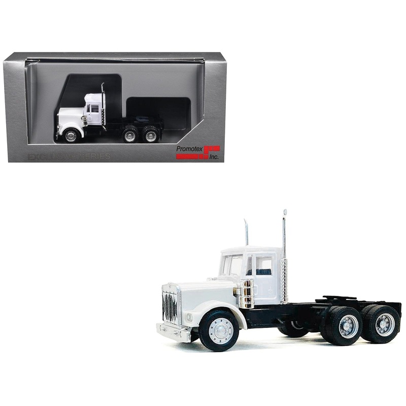 Kenworth W900 Short Day Cab White 1/87 (HO) Plastic Model Car by Promotex