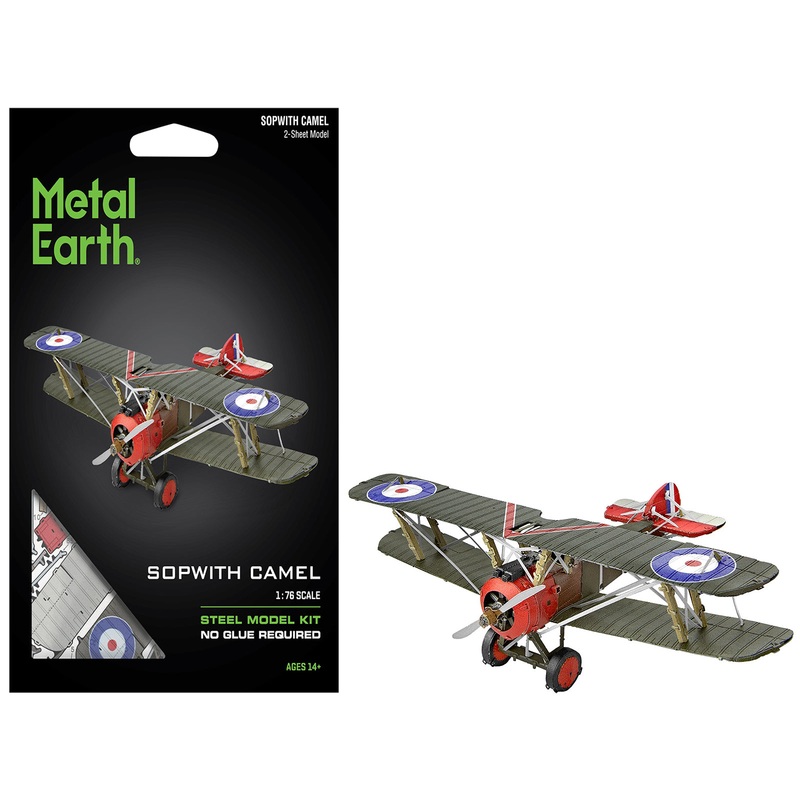 Model Kit Sopwith Camel Aircraft “World War I” British Royal Flying Corps (Moderate Difficulty) Steel Model by Metal Earth