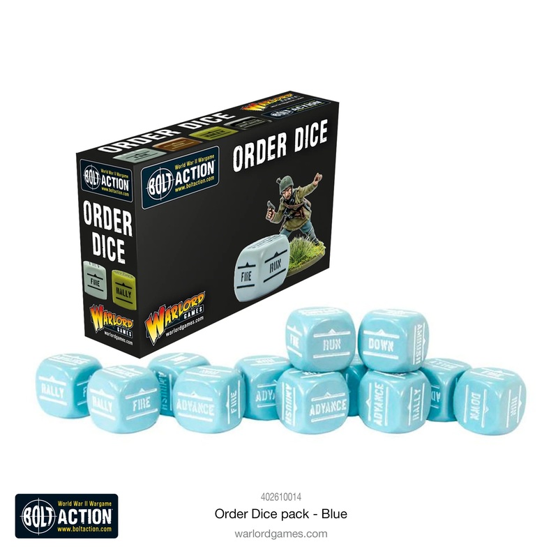 Warlord – Bolt Action Orders Dice – Blue (12 Boxed)