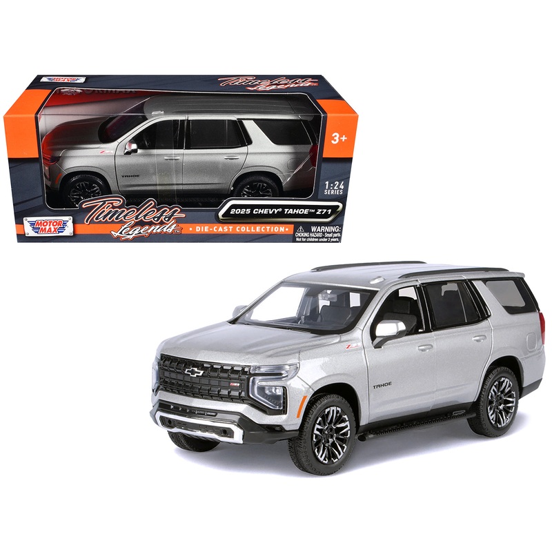 2025 Chevrolet Tahoe Z71 Gray Metallic “Timeless Legends” Series 1/24 Diecast Model Car by Motormax
