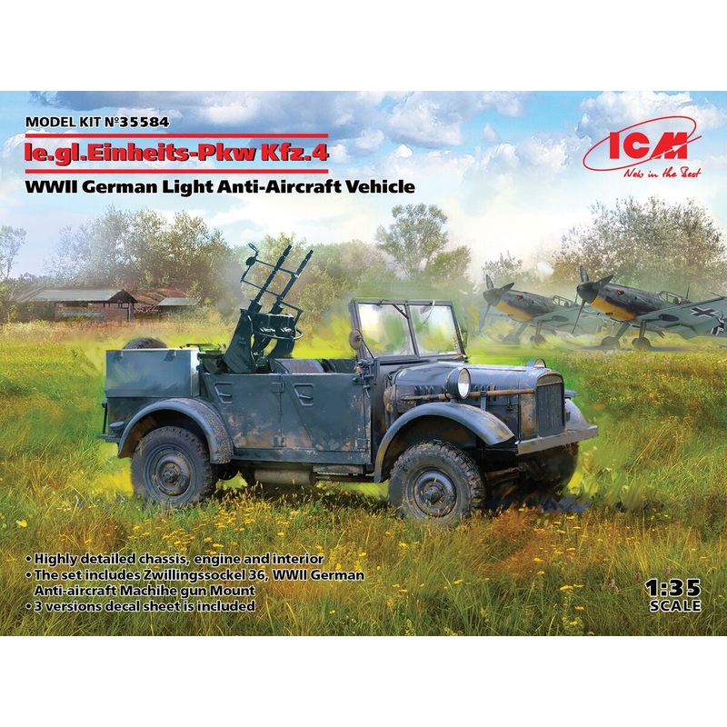 ICM – 1/35 Le.Gl.Einheitz-Pkw Kfz.4 Anti Aircraft