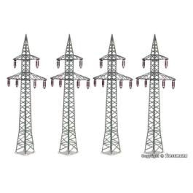 Kibri 38533  HO Deco set Power pole, 4 pieces kit