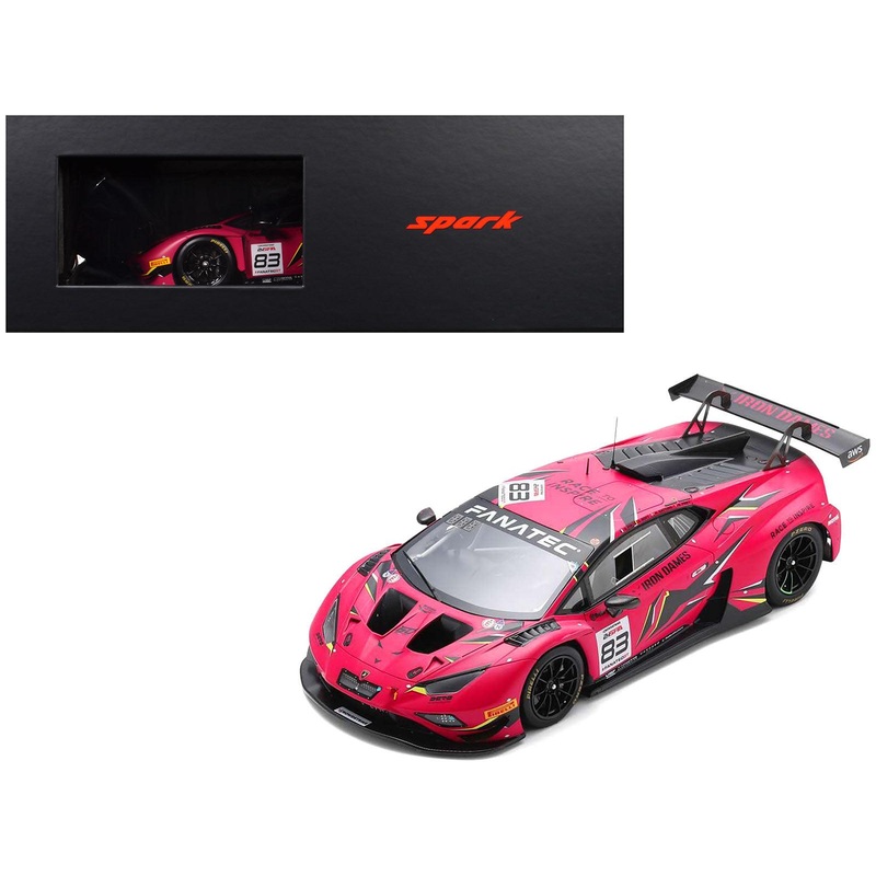 Lamborghini Huracan GT3 Evo2 #83 Sarah Bovy – Rahel Frey – Michelle Gatting – Doriane Pin “Iron Dames” “24 Hours of Spa” (2023) with Acrylic Display Case 1/18 Model Car by Spark