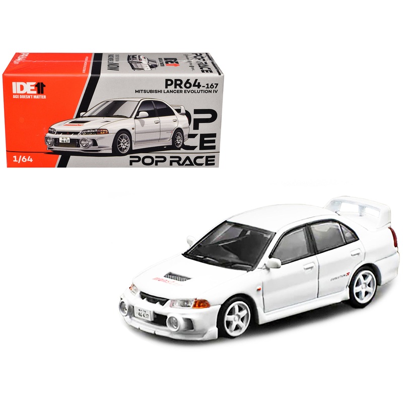 Mitsubishi Lancer Evolution IV RHD (Right Hand Drive) White “Indonesia Diecast Expo 2024 Exclusive” 1/64 Diecast Model Car by Pop Race