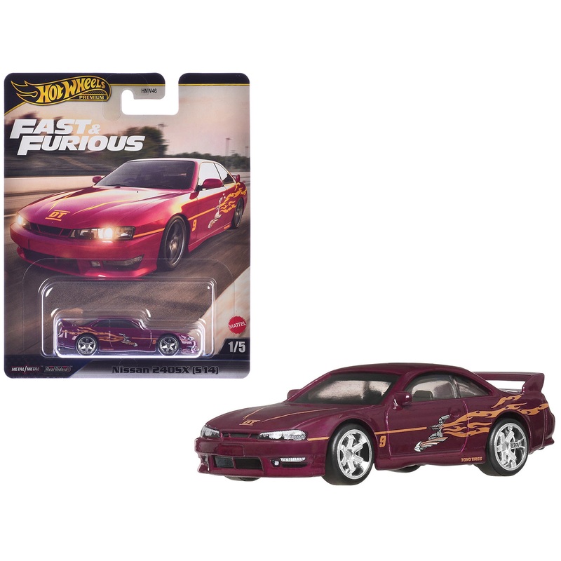 Nissan 240SX (S14) RHD (Right Hand Drive) Maroon with Graphics “The Fast and the Furious” (2001) Movie “Fast & Furious” Series Diecast Model Car by Hot Wheels