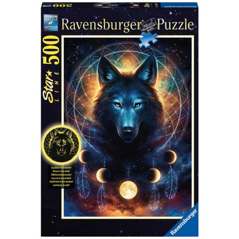 Ravensburger – Luminous Wolf (500pcs) (Glow in the Dark)
