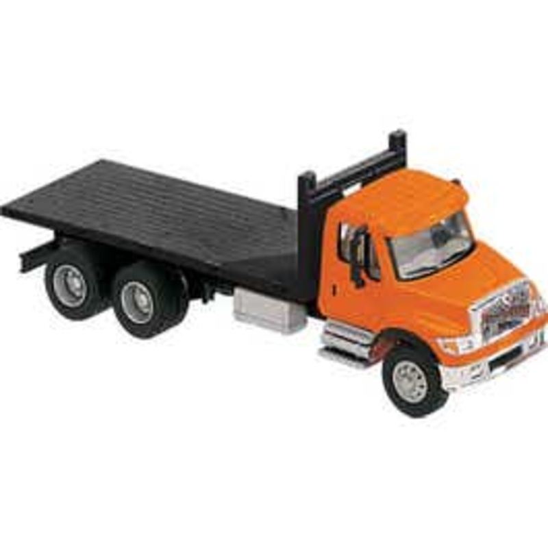 Walthers #949-11651 International 7600 3-Axle Flatbed Truck – Orange