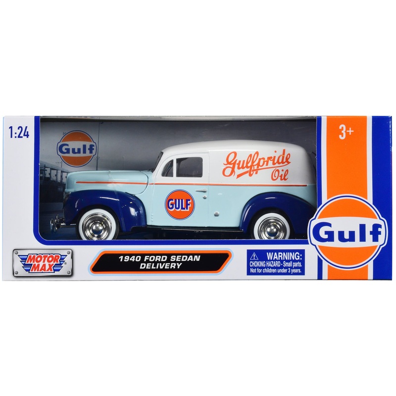 1940 Ford Sedan Delivery Light Blue and White “Gulf Oil-Gulfpride” “Gulf Die-Cast Collection” 1/24 Diecast Model Car by Motormax