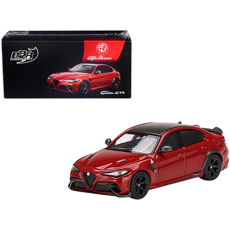 Alfa Romeo Giulia GTA Rosso GTA Red with Carbon Top 1/64 Diecast Model Car by BBR