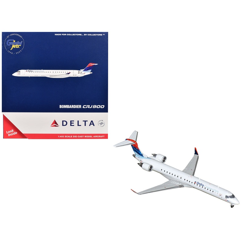 Bombardier CRJ900 Commercial Aircraft “Delta Connection – SkyWest Airlines” (N806SK) White with Blue and Red Tail 1/400 Diecast Model Airplane by GeminiJets