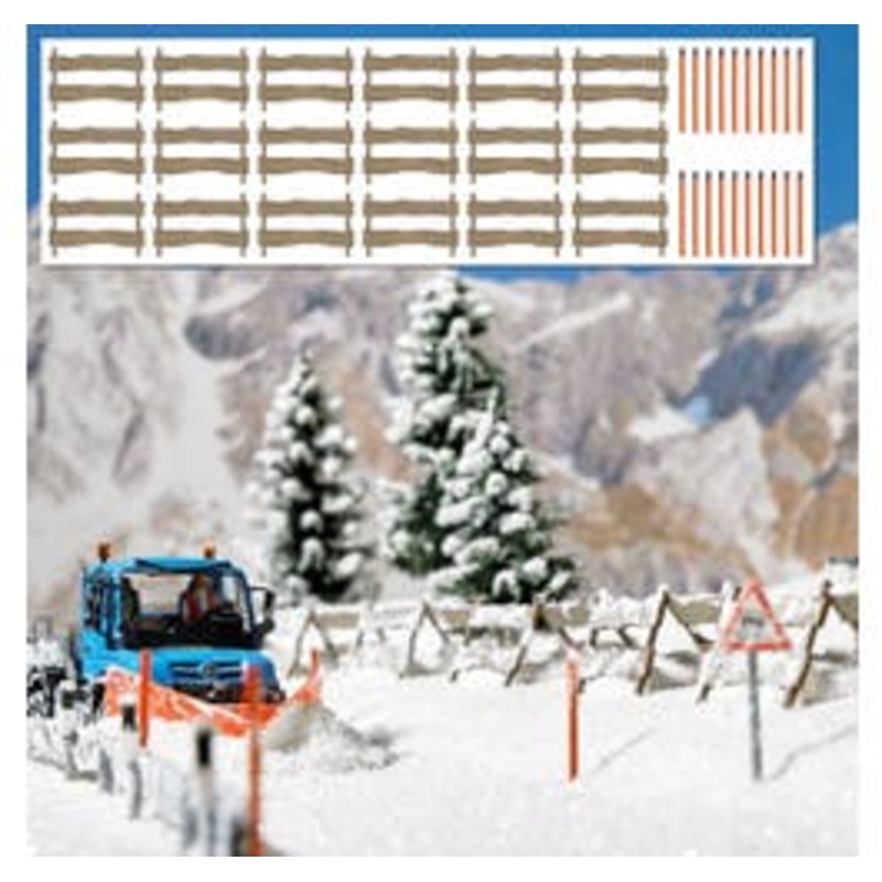 Busch 1120  HO Snow fences and snow poles – Kit