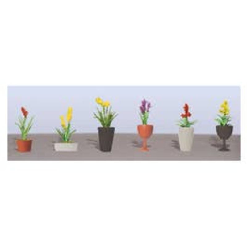 JTT 95567 Flower Plants Potted Assortment #2, 7/8″ High (6/pk)