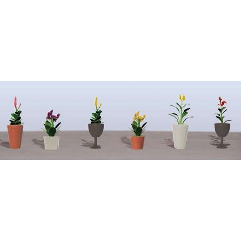 JTT Scenery Products 95572 O, Assorted Potted Plants, Style 4, 1-1/2″ tall, 6 pieces per package
