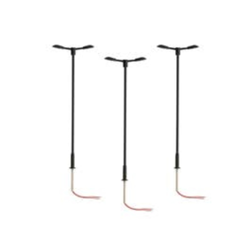 Lionel 2456143 HO LIGHTING ACCESSORIES Highway Double Cobra Head – Gray 3-Pack