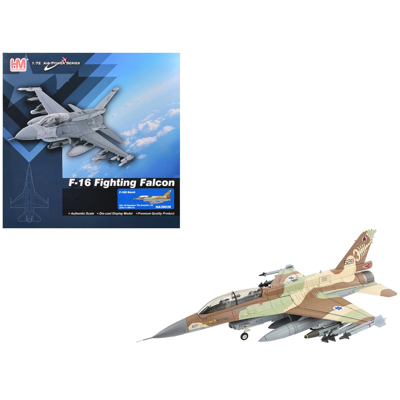 Lockheed F-16D Fighting Falcon Fighter Aircraft “628 Barak 105 Squadron The Scorpion” Israeli Air Force “Air Power Series” 1/72 Diecast Model by Hobby Master