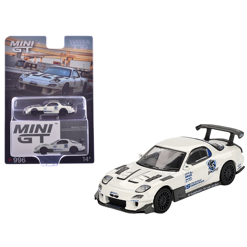 Mazda RX-7 (FD3S) “Itosyoukai Rei-gouki with RE Amemiya” RHD (Right Hand Drive) White with Graphics Limited Edition 1/64 Diecast Model Car by Mini GT