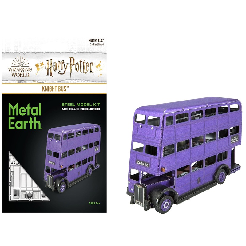 Model Kit Knight Bus Purple “Harry Potter and the Prisoner of Azkaban” (2004) Movie (Moderate Difficulty) Steel Model by Metal Earth