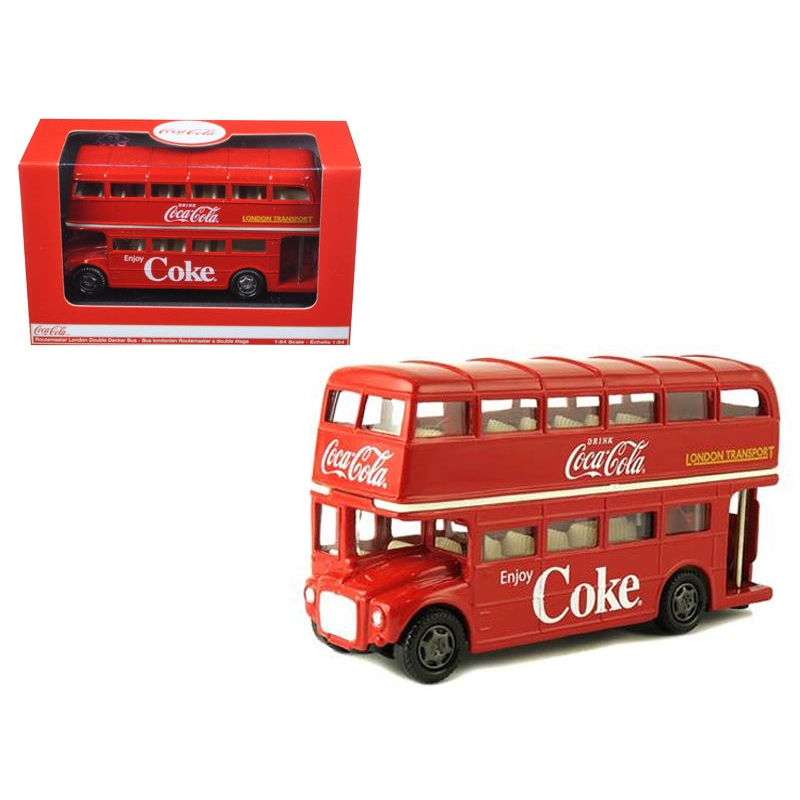1960 Routemaster London Double Decker Bus Red “Coca-Cola” 1/64 Diecast Model by Motorcity Classics