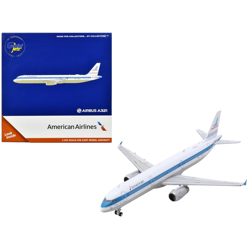 Airbus A321 Commercial Aircraft “American Airlines – Piedmont” (N581UW) White with Blue Stripes 1/400 Diecast Model Airplane by GeminiJets