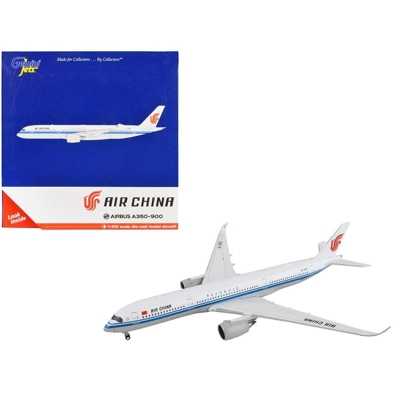 Airbus A350-900 Commercial Aircraft “Air China” White with Blue Stripes 1/400 Diecast Model Airplane by GeminiJets