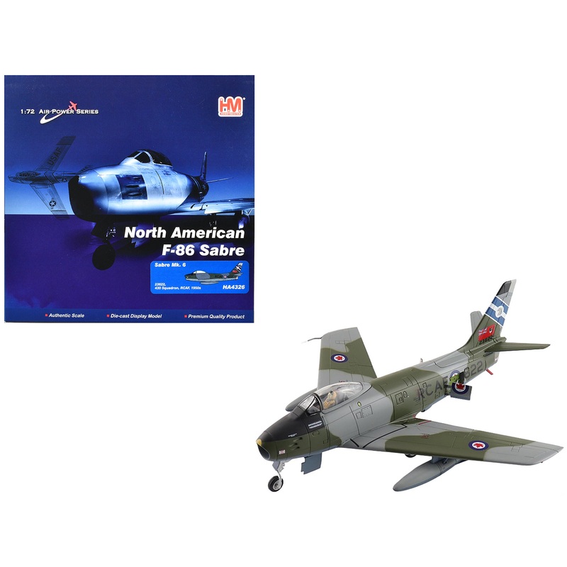 Canadair Sabre Mk.6 Fighter Aircraft “23622 430 Squadron” (1950s) Royal Canadian Air Force “Air Power Series” 1/72 Diecast Model by Hobby Master