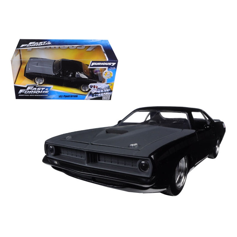 Letty’s Plymouth Barracuda Matt Black “Fast & Furious 7” Movie 1/24 Diecast Model Car by Jada