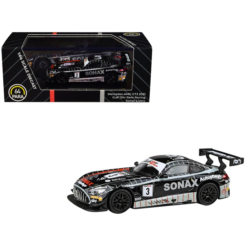 Mercedes-AMG GT3 #3 Chris Froggatt – Ian Loggie – Callum MacLeod “Ram Racing” 3rd Place “Gulf 12 Hours” (2021) 1/64 Diecast Model Car by Paragon Models