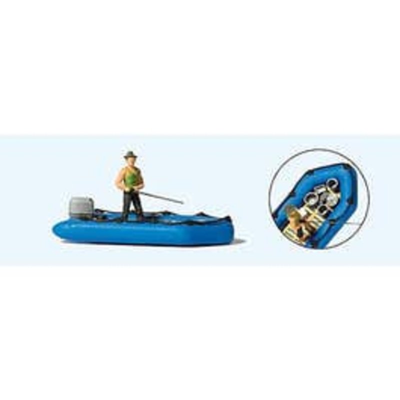 Preiser 10687  HO Fisherman in Raft