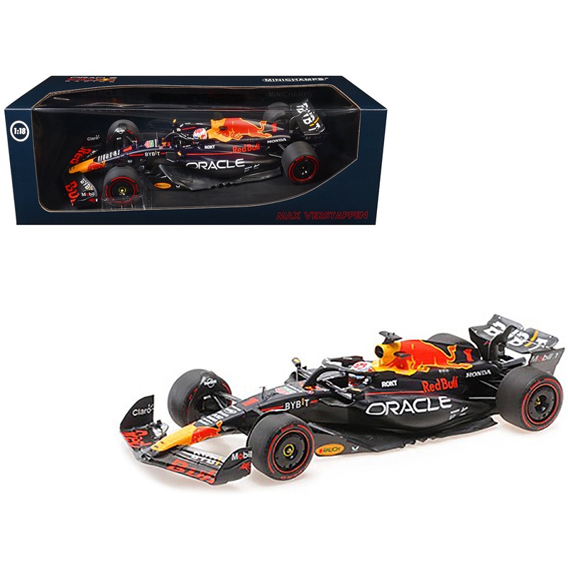 Red Bull Racing RB19 #1 Max Verstappen “Oracle” 2nd Place F1 Formula One Sprint Race “Qatar GP” (2023) with Driver Limited Edition to 480 pieces Worldwide 1/18 Diecast Model Car by Minichamps
