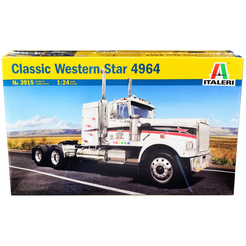 Skill 3 Model Kit Western Star Classic 4964 Truck Tractor 1/24 Scale Model by Italeri