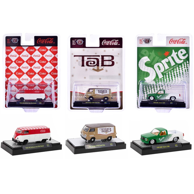 “Sodas” Set of 3 pieces Release 41 Limited Edition to 9250 pieces Worldwide 1/64 Diecast Model Cars by M2 Machines