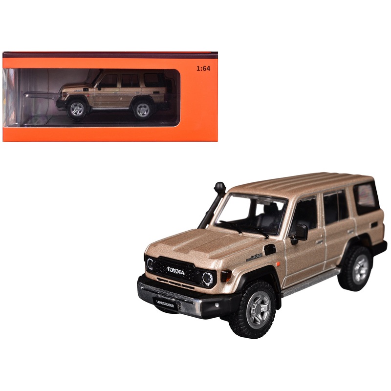 Toyota Land Cruiser (J76) Gold Metallic 1/64 Diecast Model Car by GCD